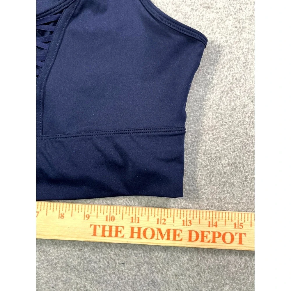 Nike Dri Fit Strappy Sports Bra Womens Medium Navy Blue‎ Activewear Yoga Gym